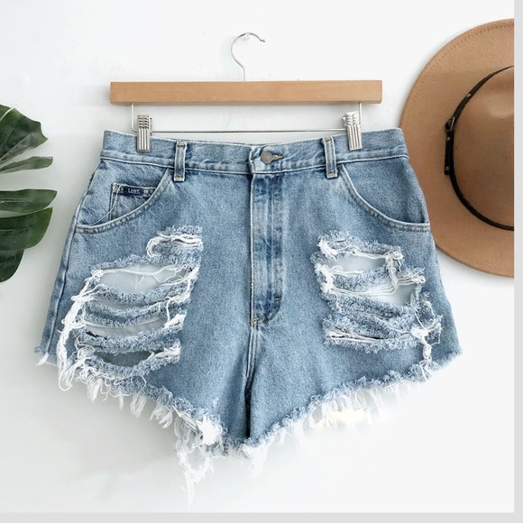 Womens Vintage Distressed Jean Shorts, Sexy Shorts - Picture 3 of 6